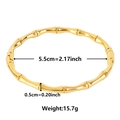Brazalete dorado estilo bambú con diámetro de 5.5cm y peso total de 15.7 gramos - Dorado