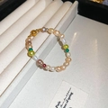 Multilayer bracelet with colorful pearls and golden magnetic clasp in a jewelry box - Multi-color Pearl Magnetic Bracelet