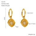 Ohrringe aus 18k vergoldetem Edelstahl mit Sonnenblumen-Anhänger und Opal-Stein - 18K Gold / Gold