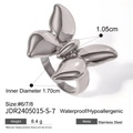 Waterproof silver butterfly ring in stainless steel for women with hypoallergenic finish - US 6 / Silver