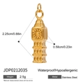 Gouden Big Ben hanger van roestvrij staal voor DIY sieraden in oceaanstijl maken - Big Ben Stijl (JDP0212035)