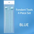 4-piece blue fondant modeling tool set for clay sculpting and DIY cake decorating - 4-piece Petal Stick Set (macaron Blue)