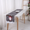 Camino de mesa navideño gris con copos de nieve blancos y un lindo motivo de Papá Noel - Gris - Un Solo Gnomo Camino de Mesa