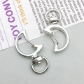 Silver crescent moon swivel lobster clasp keychain hardware for DIY accessory making - Moon (12848)