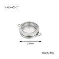 Cadre médaillon rond 25mm en acier inoxydable argenté pour création bijoux DIY - Médaillon rond à double anneau 2 (S-KLJ4409-Z) / Acier