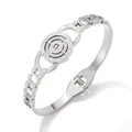 Elegante bracciale in acciaio argento con numeri romani e pavé di cristalli lucenti - Argento (PAS831)