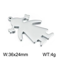 Polished silver stainless steel girl-shaped pendant, dimensions 36x24mm and weight 4g - Steel Color Girl Style 1 (KLJ2339-Z)