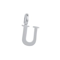 Polished silver stainless steel letter U pendant with a minimalist DIY charm design - Steel U