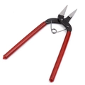 Manual diagonal pliers with red anti-slip handle and black steel coating for DIY jewelry - Flat Nose Pliers