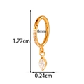 Gold titanium cartilage hoop with zircon and marquise pendant including dimensions - Marquise Shape Pendant Style (T2547-7# Gold)