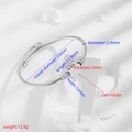 Silver stainless steel cable wire open bangle with rotatable charm pendant for unisex - Cable Through Heart-Silver