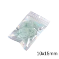 Laser iridescent self-sealing bag 10x15mm with light green mesh jewelry inside - 10x15cm (20Pcs/Pack)