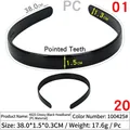 Glossy black plastic headband with anti-slip teeth, 1.5cm width variant for DIY hair styling - 4025 Glossy Black - PC
