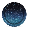 Starry sky theme party coasters with cosmic galaxy pattern in deep blue tones - Starry Sky Large Plate