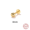 Minimalistischer 4mm vergoldeter 925er Sterlingsilber Kugel-Labret-Stecker auf weißem Grund - 925er Silber / Gold 4mm - Einzelstück