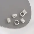 Silver openwork crown bead spacers with zircon inlays for DIY jewelry making - 4# Engraved Spacer / 9x5mm / Silver