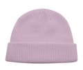 Light purple ribbed knit beanie hat with thick cuff for autumn and winter wear - Taro Purple