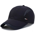 Navy blue breathable mesh baseball cap for men, quick-dry sports hat for outdoor activities - Adjustable / Navy Blue