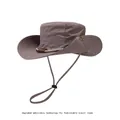 Outdoor wide brim sun hat in grey-purple with Travellers mountain embroidery - Dark Grey (Embroidery Style)