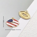 Detailed view of American flag lip charm dimensions with 1.4cm height and 1.8cm width - 2820 Lips