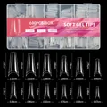 Detailed size chart for 600pcs soft gel ballet nail tips in twelve different dimensions - Style 07