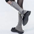 Scaldamuscoli grigi in maglia Y2K con cerniera laterale per un look stile college - Grigio chiaro