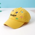 Yellow kids baseball cap with Bonbox cartoon embroidery and vibrant letter patterns - 48-52cm (1-6 Years) / Letter Style - Yellow