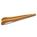Handcrafted bamboo tea tweezers with natural wood grain and anti-slip wavy design - Bent Bamboo Tongs with Teeth (pj20170518-2)