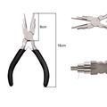 Detail of 6-in-1 bail making pliers for jewelry DIY with 6cm head and 16cm total length - 16cm/1 Piece / Black