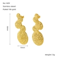 Orecchini a perno irregolari a strati in acciaio inossidabile placcato oro 18K - Stile a Strati Geometrici Martellati Oro (ZG1409)