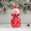 Christmas knit gift bag featuring red snowman design and Nordic snowflake patterns - Red Snowman Style A