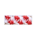 Pack of 6 red and white Christmas bell ornaments in clear box for holiday tree decoration - Style 21 Bells (6-pack)