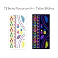 Luminous CS-011 floral tattoo sticker with neon pineapple and palm leaf patterns - Fluorescent CS-011