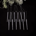 12er Set transparente Acryl-Eiszapfen in Spiralform für den Weihnachtsbaumschmuck - 4 Zoll (10 cm 12 Stück/Packung)