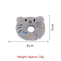 Gray cat donut plush toy for pets with catnip and detailed embroidery 8cm size - Grey Cat Doughnut