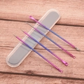 4-piece stainless steel blackhead remover set with purple gradient finish and storage case - 4-Piece Set (Black Card) / Pink Blue Gradient