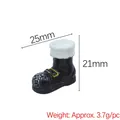 Miniature Christmas resin Santa boots ornament in red and black with buckle 25x21mm - Christmas Cotton Boots Black