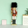 Cascabeles Rey de 35 cm con chaqueta roja de lentejuelas, cetro dorado y sombrero negro - 35cm / Rojo y Blanco