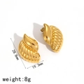 Orecchini in acciaio inossidabile placcato oro 18k con elegante design a conchiglia - Oro 18K / Stile Dorato (TE60089-G)