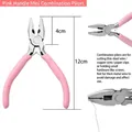 Pink handle mini steel wire pliers for DIY jewelry making and wire cutting crafts - Pink Handle Mini Steel Wire Pliers