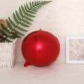 Glossy red metallic 4D aluminum foil balloon for weddings and festive party decorations - 4D Sphere Bright Red / 10"