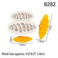 Silicone mold for pleated strip cookies and fondant with detailed texture view - B282 Croissant / Gray