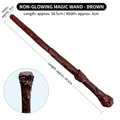 Brown wood-textured 34.5cm wizard wand accessory for Halloween stage cosplay - Non-Glow Wand - Brown