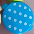Mini Saucenflasche für Bento mit blauem Deckel und weißem Punktmuster Design - Gestreift Gepunktet Einzelstück / Blau gepunktet