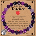 Bracciale di pietre naturali viola con ciondolo a mela e biglietto regalo per insegnante - Ciondolo Mela (Biglietto Insegnante) / Agata Viola