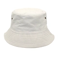 Dettaglio cappello pescatore bianco in cotone con occhielli traspiranti e cuciture rinforzate - M(56-58cm) / Bianco