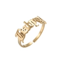 Goldener Babygirl Buchstaben Ring aus Edelstahl mit verstellbarem minimalistischem Band - Babygirl / Gold