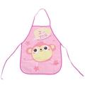 Grembiule rosa impermeabile per bambini con scimmia cartone animato e cuore - Grembiule Singolo / Rosa (Scimmia)