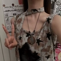 Zen vintage ceramic long necklace with wooden beads and a metal leaf pendant detail - Original Leaf Necklace X4351C