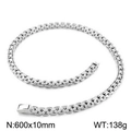 Collar de cadena plateada para hombre en acero inoxidable 600x10mm con peso 138g - Collar / Collar Color Acero (KN237979-KJX)